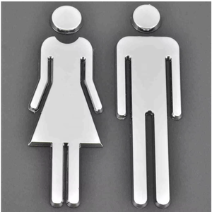 Adhesivo de 12cm para mujer y hombre, letrero de baño, pegatina DIY para puerta de baño, superficie de espejo 3D, letrero para puerta de WC, pegatina para Hotel, Bar, <span class=keywords><strong>Restaura</strong></span> - Product Image 4