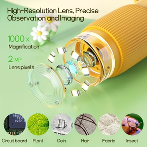 <span class=keywords><strong>Microscope</strong></span> numérique électronique OEM ODM, jouet, zoom 1000x, écran IPS HD de 2 pouces, rechargeable, pour enfants, usage domestique, étude de la nature - Product Image 3