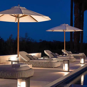 <span class=keywords><strong>Chaise</strong></span> <span class=keywords><strong>longue</strong></span> pliable d'extérieur en rotin durable avec cadre en aluminium moderne, coussin en coton et pieds coniques pour terrasse <span class=keywords><strong>de</strong></span> piscine et <span class=keywords><strong>bain</strong></span> <span class=keywords><strong>de</strong></span> <span class=keywords><strong>soleil</strong></span> - Product Image 5