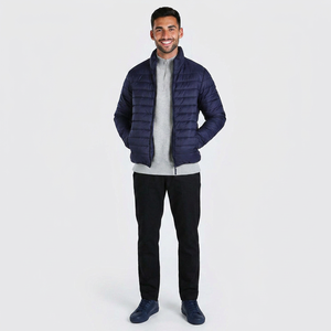 Chaqueta de Plumón Personalizada para Hombre, de Invierno, a la Moda, de Poliéster, con Relleno de Lona, Impermeable, Transpirable, Talla Grande, Venta al Por Mayor - Product Image 1