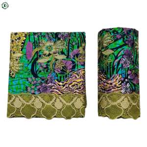 Tissu de dentelle de voile de coton africain biologique brodé à la mode pour les fêtes de mariage pour les sacs chemises robes pour les suisses - Product Image 6