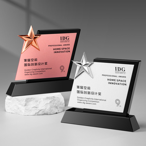 Personalizado Creative Crystal Trophy Placa Metal Star Premiação Empregados pendentes e placas Champions <span class=keywords><strong>Award</strong></span> - Product Image 4