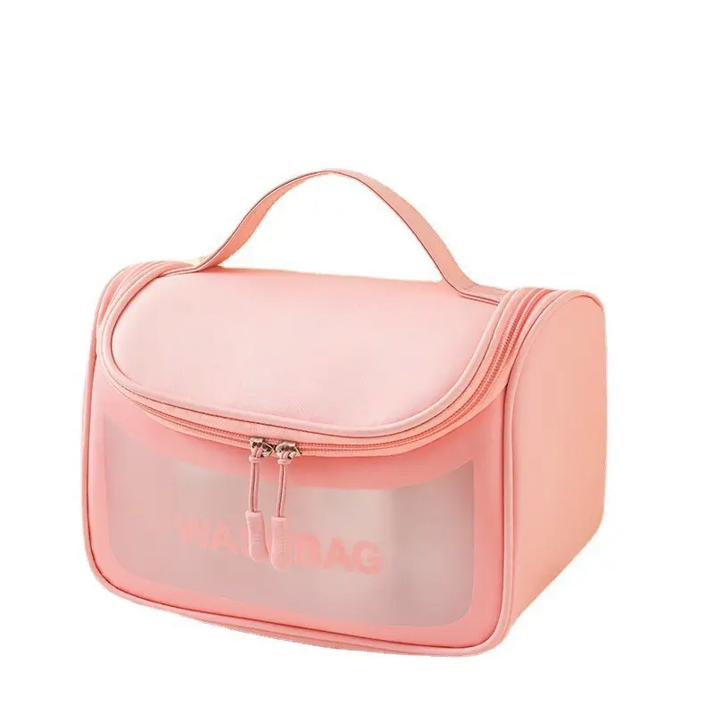 New PVC Cosmetic Large Capacity Waterproof Transparent Bag Outdoor Travel Toiletry Cosmetic Storage Bag