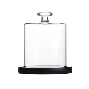Cloche en verre transparent de style antique, dôme d'affichage, base en <span class=keywords><strong>bois</strong></span>, cloche en verre <span class=keywords><strong>art</strong></span> déco pour plantes, verre décoratif de vacances de Noël - Product Image 2