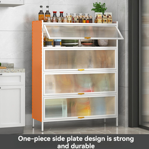 Aparador Cocina Despensa de metal Gabinete de almacenamiento Estante de armario con puerta Tipo de piso - Product Image 3