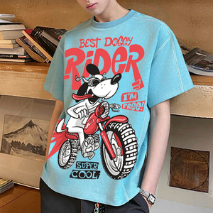 T-shirt unisexe décontracté à manches courtes, col rond, patchwork, écologique, tendance neutre pour l'été, sur mesure OEM - Product Image 3