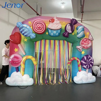 Arche gonflable de Noël en forme de bonbon mignon pour la décoration de scène et la publicité lors des fêtes du Nouvel An et des parcs d'attractions.