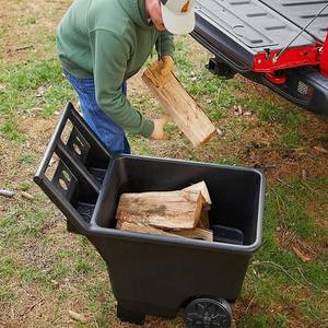 23x39.5x28" Trolley <b>Cart</b> 4.5 CUFT Ergonomic Handle Rust-Proof Yard Hauling Leaves 2-Wheel Design Poly Garden <b>Cart</b> ODGGAR017 - Product Image 4