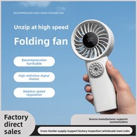 Nouveau ventilateur de bureau pliable transfrontalier avec affichage numérique, 100 réglages de vitesse, flux d'air puissant à haute vitesse, portable et utilisable en extérieur