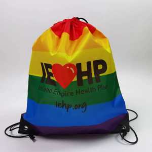 حقيبة تسوق برباط من البوليستر 210D ، رسم رخيص ، حقيبة ظهر رياضية ترويجية للصالة الرياضية - Product Image 3