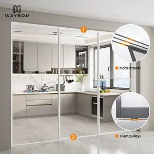 中国批发铝配件滑动平开门铝厨房玻璃推拉门用铝型材
