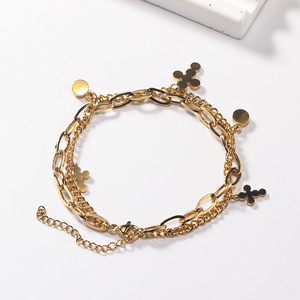 <span class=keywords><strong>Bijoux</strong></span> transfrontaliers en gros Japon et Corée du Sud petit ins personnalité ensemble de croix à pois accessoires en <span class=keywords><strong>acier</strong></span> au titane - Product Image 3