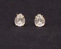 Pendientes de Plata de Ley 925 con Baño de Oro de 18K, Diseño Clásico de Diamante Facetado en Forma de Pera, Engaste de Bisel, Elegantes y Modernos para Mujer