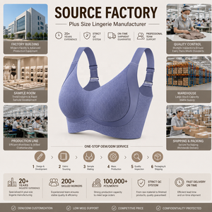 Soutien-gorge sans fil côtelé bleu chiné SHANGBINI, grande taille, décolleté plongeant, confort optimal, panneaux collés, logo personnalisé OEM, fabrication en usine - Product Image 6