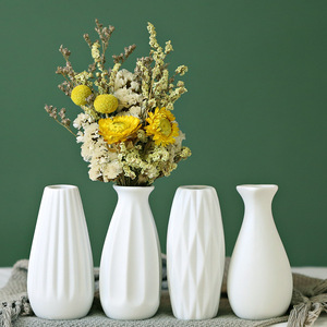 Modern Minimalist Nordic Creative White Ceramic Vase for Living Room Dining <b>Table</b> Dried Flower <b>Display</b> Decoration - Product Image 2