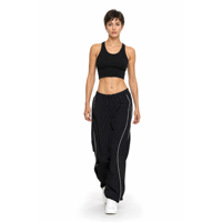 Pantalon long décontracté pour femme, style streetwear, respirant, taille élastique, en coton et nylon, idéal printemps-été-automne, personnalisable (OEM)