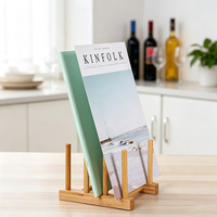Étagère à vaisselle en bambou 2 pièces, support de rangement pour assiettes, support et rangement pour planche à découper, support de rangement pour menus.