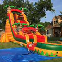 Toboggan gonflable commercial de palmier maison de rebond cavalier gonflable enfants gonflables toboggan aquatique gonflable pour enfants en plein air avec vente de piscine