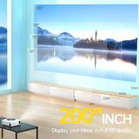 Projecteur vidéo LCD 4K pour dropshipping, 360 ANSI Lumens, haut-parleurs intégrés, home cinéma