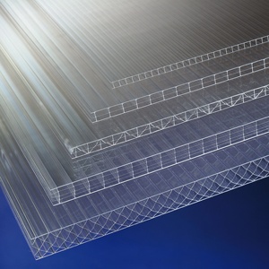 Panneaux en <span class=keywords><strong>polycarbonate</strong></span> cellulaire creux transparent extrudé UV de 6 mm, 8 mm, 10 mm pour toit de serre - Product Image 6