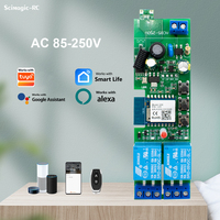 Interrupteur intelligent universel 85-250V compatible Tuya 2CH - Module de relais à télécommande RF compatible avec Alexa Google Home