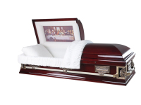 Ataúd de Lujo para Entierro, Servicios Funerarios para Adultos, Madera de Álamo Blanca Hecha a Mano, Forro Suave, Asas Cromadas, Ataúdes Conmemorativos Premium