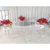 Table à gâteau ronde simple en acrylique transparent blanc pour fête de mariage, facile à assembler pour les événements en plein air