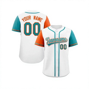 Maillot de baseball rayé bleu et rose personnalisé, manches courtes, unisexe, adulte, polyester à séchage rapide, nom de l'équipe imprimé - Product Image 1