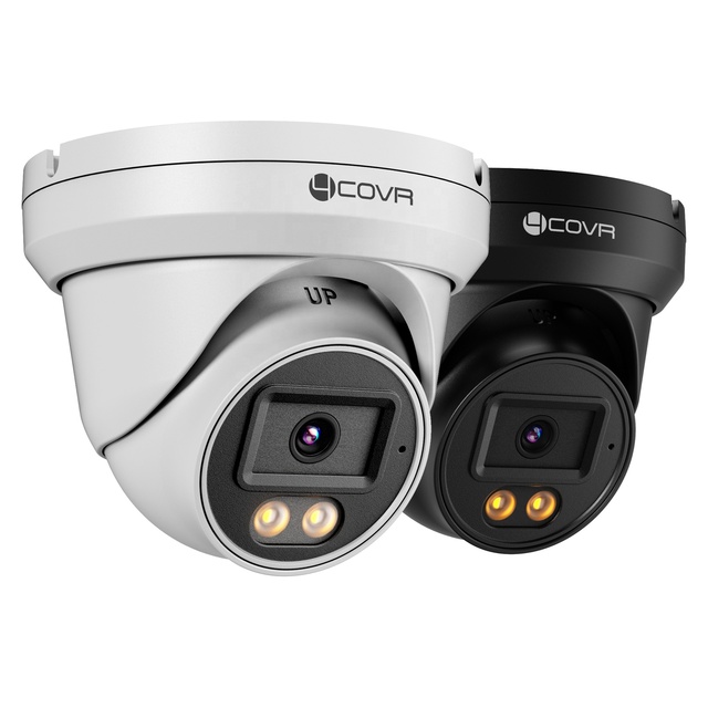 4COVR 4Mp Mini Turret IR IP Security Camera PoE Wired AI Human Vehicle Detection Built-in Mic Night Vision CCTV Surveillance