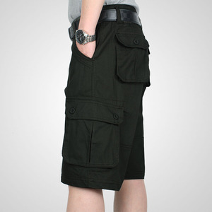 Pantalones Cortos Bermuda para Hombre, con Múltiples Bolsillos, de Algodón, hasta la Rodilla, Cintura Media, Estilo Casual, Tejido, Tallas Grandes - Product Image 4