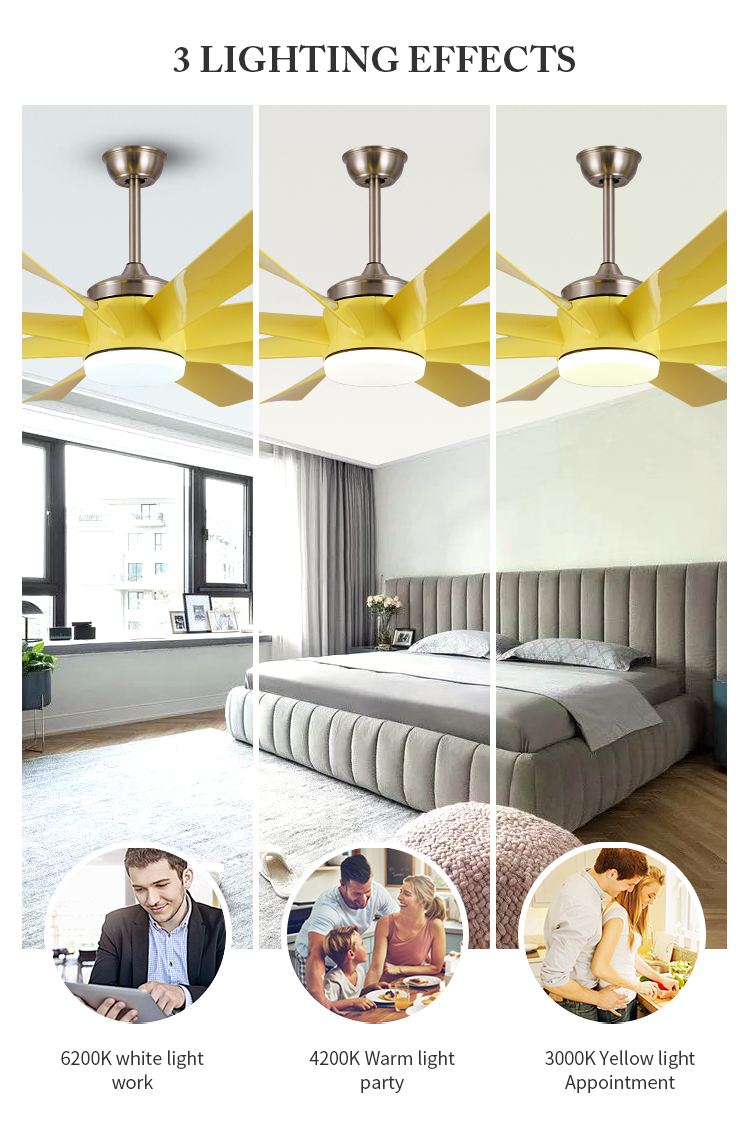 Breeze.Lux Modern ceiling fan with abs dc fan blade remote control hotel 65 inch decorative ceiling fan with LED light