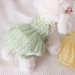 Lindo Vestido de Verano para <span class=keywords><strong>Gatos</strong></span> con Estampado de Puntos Amarillos, Falda de Poliéster para Mascotas, Ropa para <span class=keywords><strong>Gatos</strong></span> Británicos de Pelo Corto y Ragdoll - Product Image 5