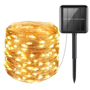Solar Led Light Copper Wire Fairy Tree Lighting 8 Modes 100 LED Solar String Lights Outdoor Waterproof