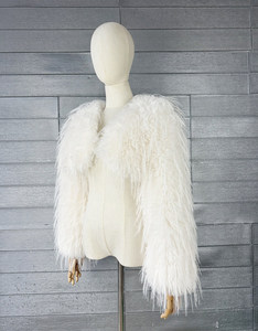 Premium White Curly Mongolian Lamb <strong>Fur</strong> Shrug Women 100% Real Tibetan Sheep <strong>Fur</strong> <strong>Bolero</strong> Genuine Tan Sheep <strong>Fur</strong> Short <strong>Jacket</strong> - Product Image 5