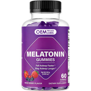 Gomitas de Melatonina OEM con Melatonina, Vitamina D, Magnesio y Extracto de Balsamo de Limón para un Sueño Más Profundo y Duradero - Product Image 1