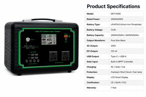 Estación de Energía Portátil de 300W/600W, Batería LiFePO4 de 640WH, Generador Solar de Onda Sinusoidal Pura, Cargador MPPT para Camping, Emergencias en el Hogar - Product Image 4