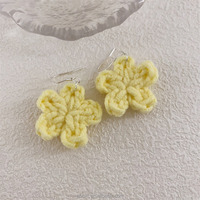 Boucles d'oreilles fleuries au crochet faites à la main, en fil coloré, légères, bijoux pour femmes, cadeau, vente en gros