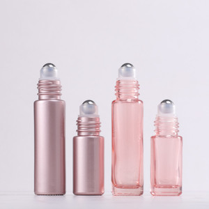 Botella de Vidrio Rosa Dorado de 5ml 10ml para <span class=keywords><strong>Crema</strong></span> de Aceite Esencial para Ojos, con Bolas Rodantes de Acero Inoxidable Rosadas, en Stock - Product Image 3