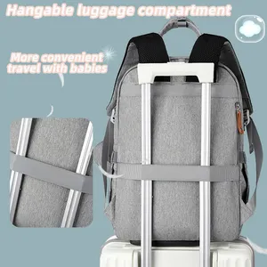 2024 Large Capacity Multifunctional Mommy Diaper Backpack Waterproof Diaper Bag With Changing Stationn