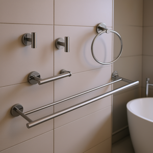 Moderno Juego de Toallero Doble de Acero Inoxidable para Montar en la Pared, 50-60cm, con Calefactor Eléctrico, Accesorio para Baño - Product Image 2