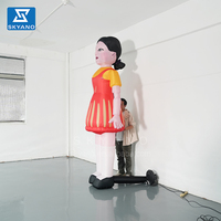 Poupée de mascotte de fille gonflable personnalisée Personnages de dessins animés gonflables Sculpture de décoration publicitaire