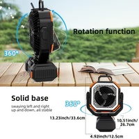 Ventilateur de camping suspendu pour bureau avec télécommande, rechargeable 40000mAh, avec lumière LED, pour extérieur