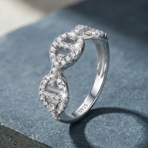 Infinity Moissanite <b>Ring</b> 22K <b>Gold</b> Plated S925 Silver Pave Setting Luxury Unisex <b>Cocktail</b> <b>Ring</b> Everyday Wear - Product Image 6
