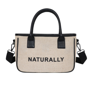 Custom Design <b>Large</b> Jute Burlap Shopping <b>Beach</b> Tote <b>Bag</b> With PU Leather Handles Crossbody for Traveling - Product Image 1