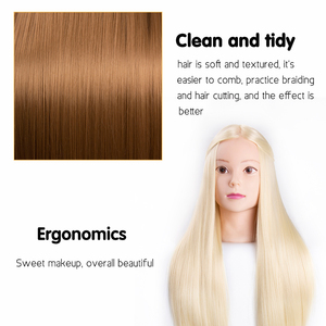 Tête d'entrainement professionnelle à Long cheveux et épais, Mannequin pour pratique de la coiffure et du <span class=keywords><strong>maquillage</strong></span>, collection 613 # - Product Image 5