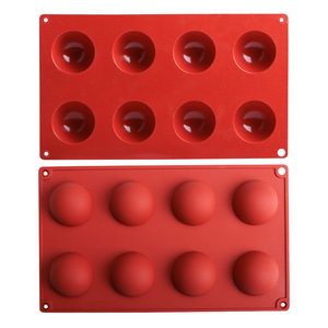 Custom Silicone Cake Mold 8 Cavities Sphere Shape Oven Safe For Cake And Chocolate Making - Product Image 1