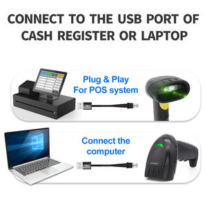 Escáner de código de barras 2D de pago electrónico móvil de supermercado GTCODESTAR, lector de escáner de código Qr láser USB de mano - Product Image 3