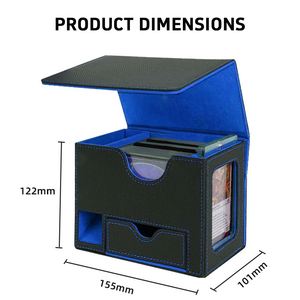 Boîte de rangement pour cartes TCG avec tour à dés, étui de rangement pour cartes Magic the Gathering Commander Yugioh, grande capacité, coins carrés - Product Image 3