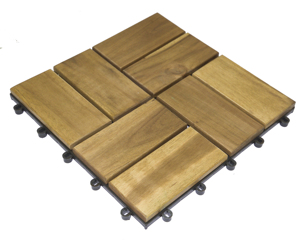 8 <b>Slats</b> Interlocking Acacia <b>Wooden</b> Decking Tile With Plastic base 300*300mm From Vietnam Easy to Assemble for Outdoor & Indoor - Product Image 5