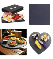 Plateau de service en ardoise noire moderne pour la table de la villa, plateau de présentation pour la cuisine, planche à fromage
